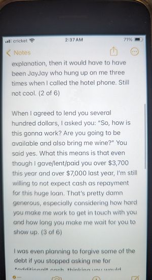 Xenia Thea Fretter upset over money