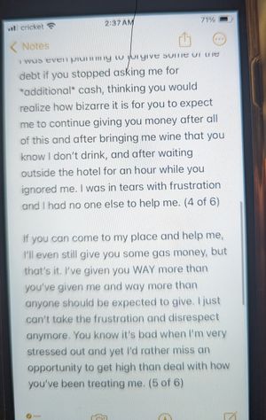 Xenia Thea Fretter upset over money