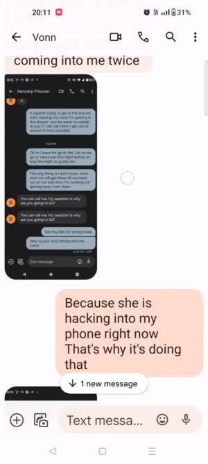 Cell phone being hacked as people watch