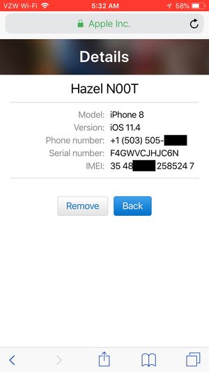 Sarah Elkind's iPhone identification