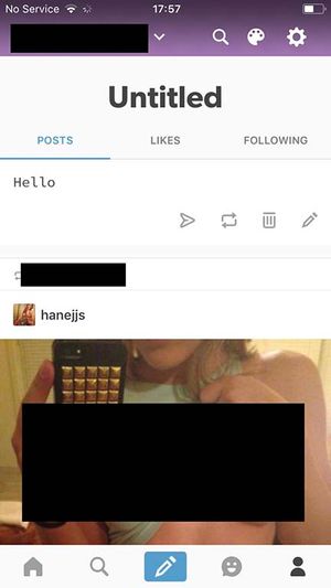 Sarah Elkind displaying her sexual depravity